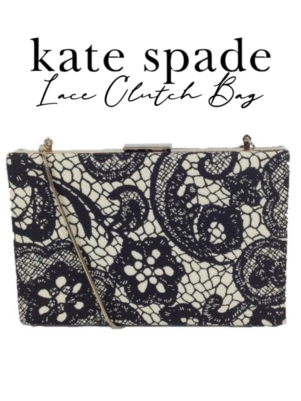 Kate Spade Y2K Lace New York Azalea Street Emanuelle, Spanish Book Clutch Bag
